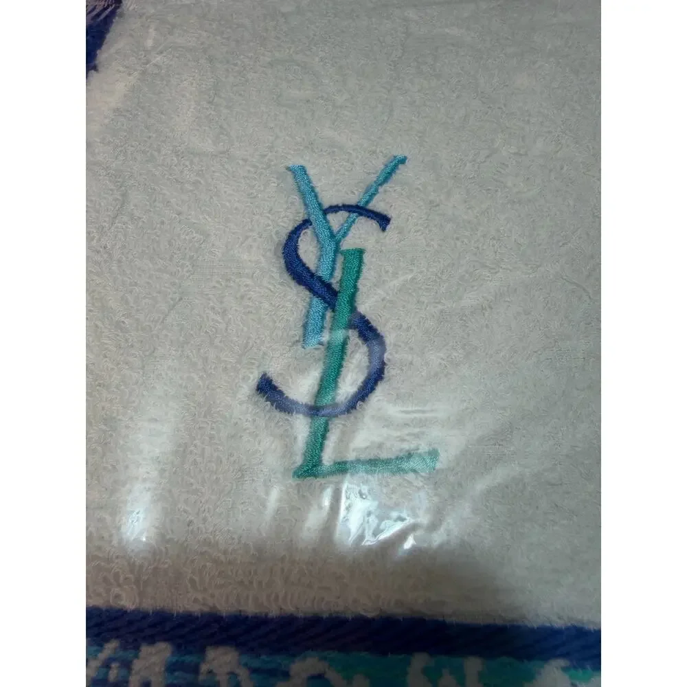 Vintage YSL Yves Saint Laurent 2-Piece Towel Set Deadstock Sealed Original Box